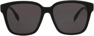 Alexander McQueen Square/Rectangle Sunglasses Black Black Grey Luxury Eyewear Made In Italy Acetate Frame Designer Fashion for Everyday Luxury