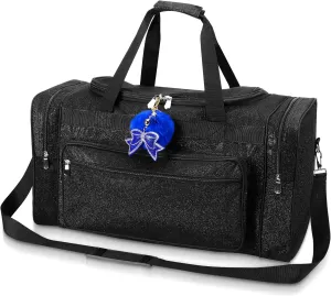 Aliceset Glitter Cheer Bag with Bow Keychain Cheerleading Duffel Ballet Dance Bag Gym Bag Cheerleaders Gift for Sport