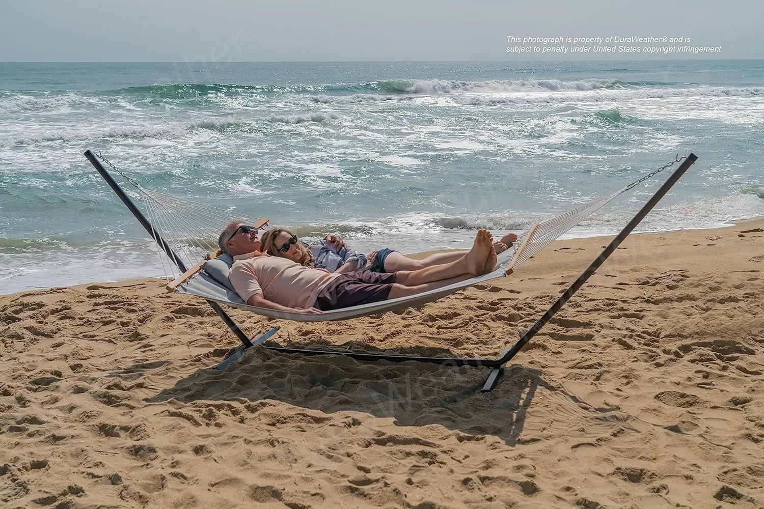 All-Weather Classic Outdoor Hammock with Pillow Deluxe Size Sunbrella® Fabric (Canvas Granite (#5402-0000))