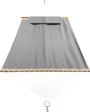 All-Weather Classic Outdoor Hammock with Pillow Deluxe Size Sunbrella® Fabric (Canvas Granite (#5402-0000))