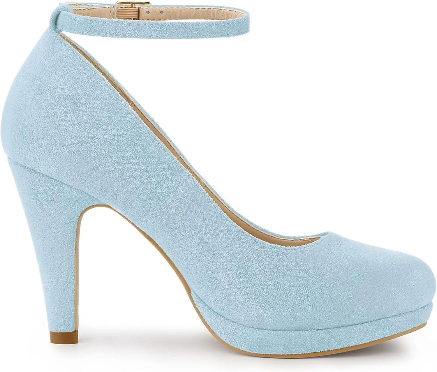 Allegra K Women's Round Toe Stiletto Heel Ankle Strap Pumps