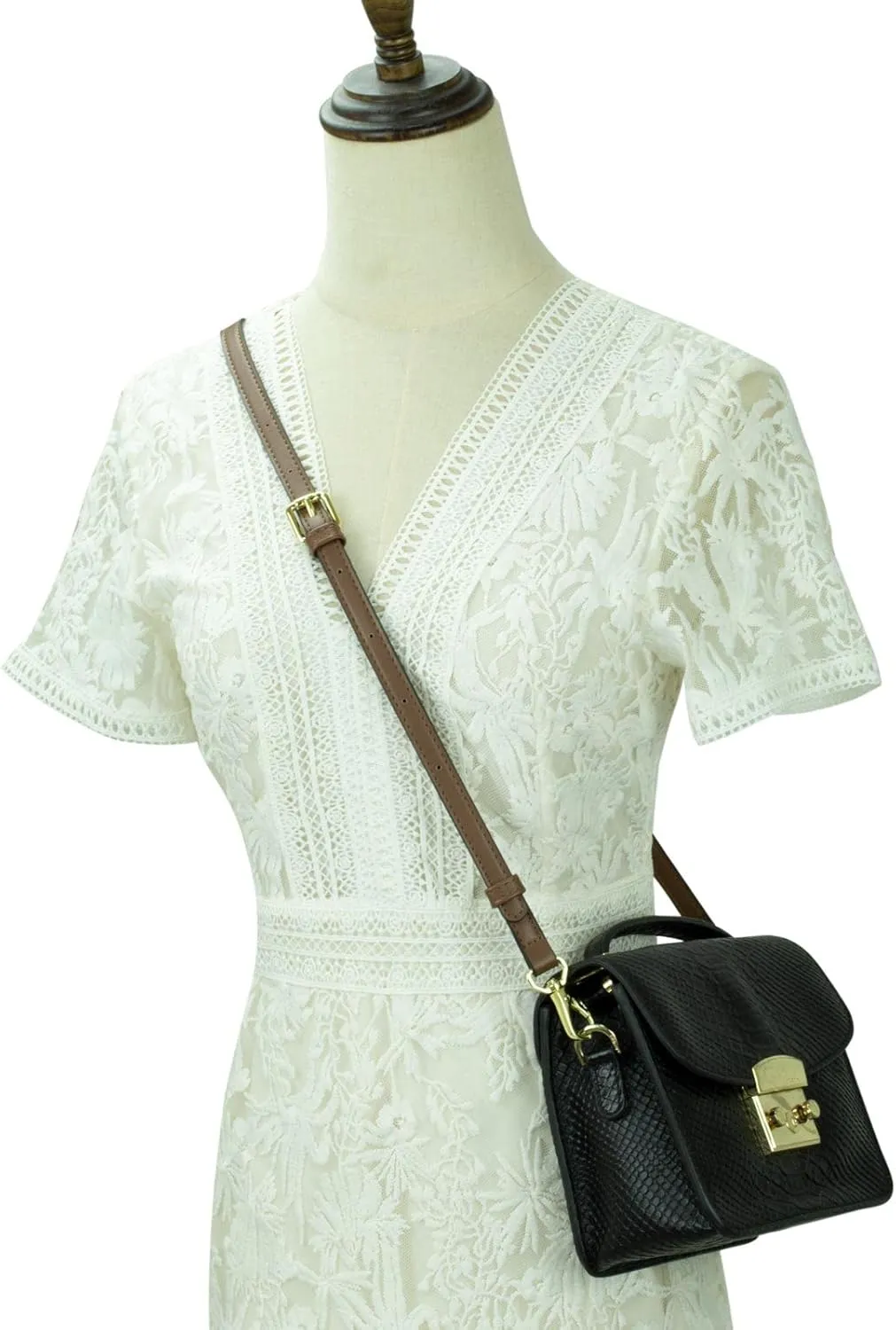 Allzedream Leather Purse Strap Replacement Crossbody Handbag Long Adjustable (Coffee)