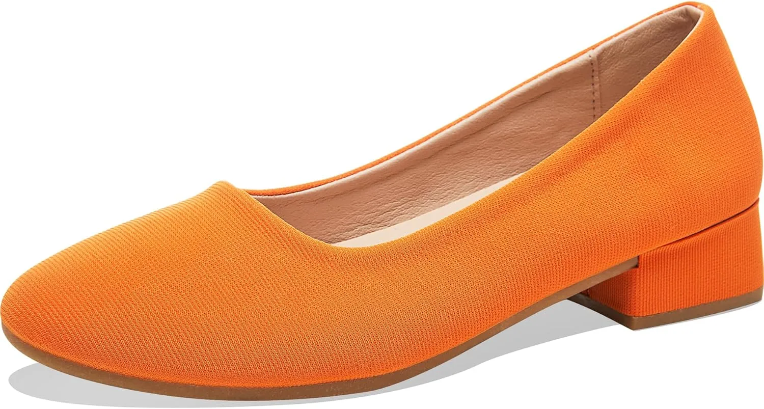 ALTOCIS Women’s Low Block Chunky Heels Pumps Ladies Elegant Closed Round Toe Pumps Shoes Low Platform Office Pumps Shoes