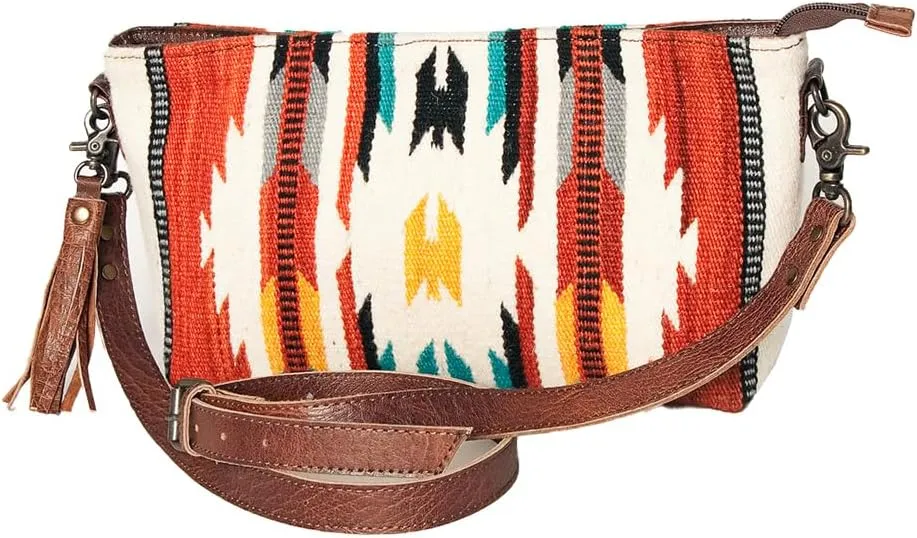 American Darling Cross Body Saddle Blanket Fabric Genuine Leather Western Women Bag | Black | Handbag Purse | Crossbody Bag for Women | Cute Crossbody Bag | Crossbody Purse