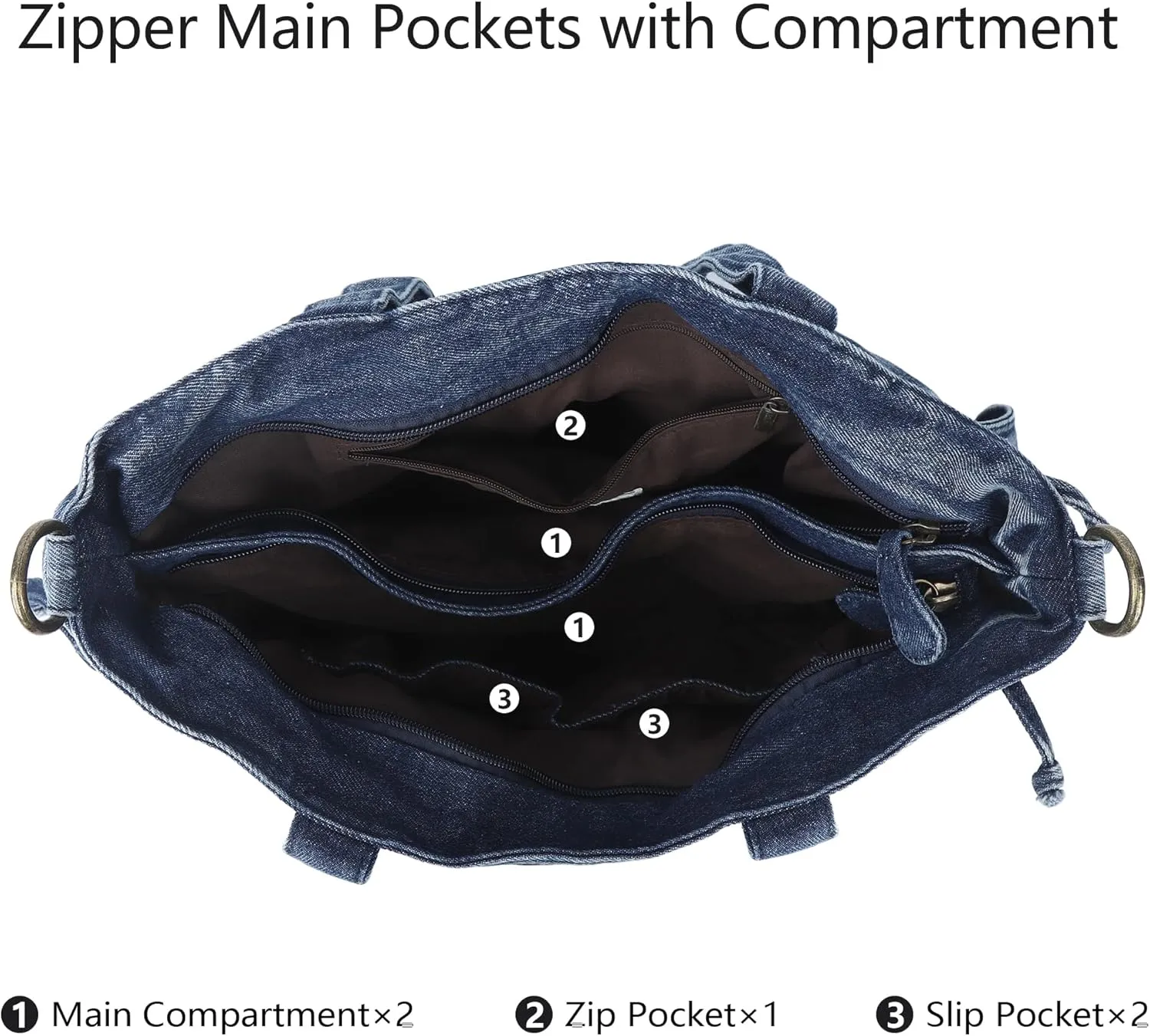 Angel Kiss Handbags for Women Soft Vegan Leather Purses Multiple Pockets Shoulder Bags Ladies Roomy Zippers Tote Bag