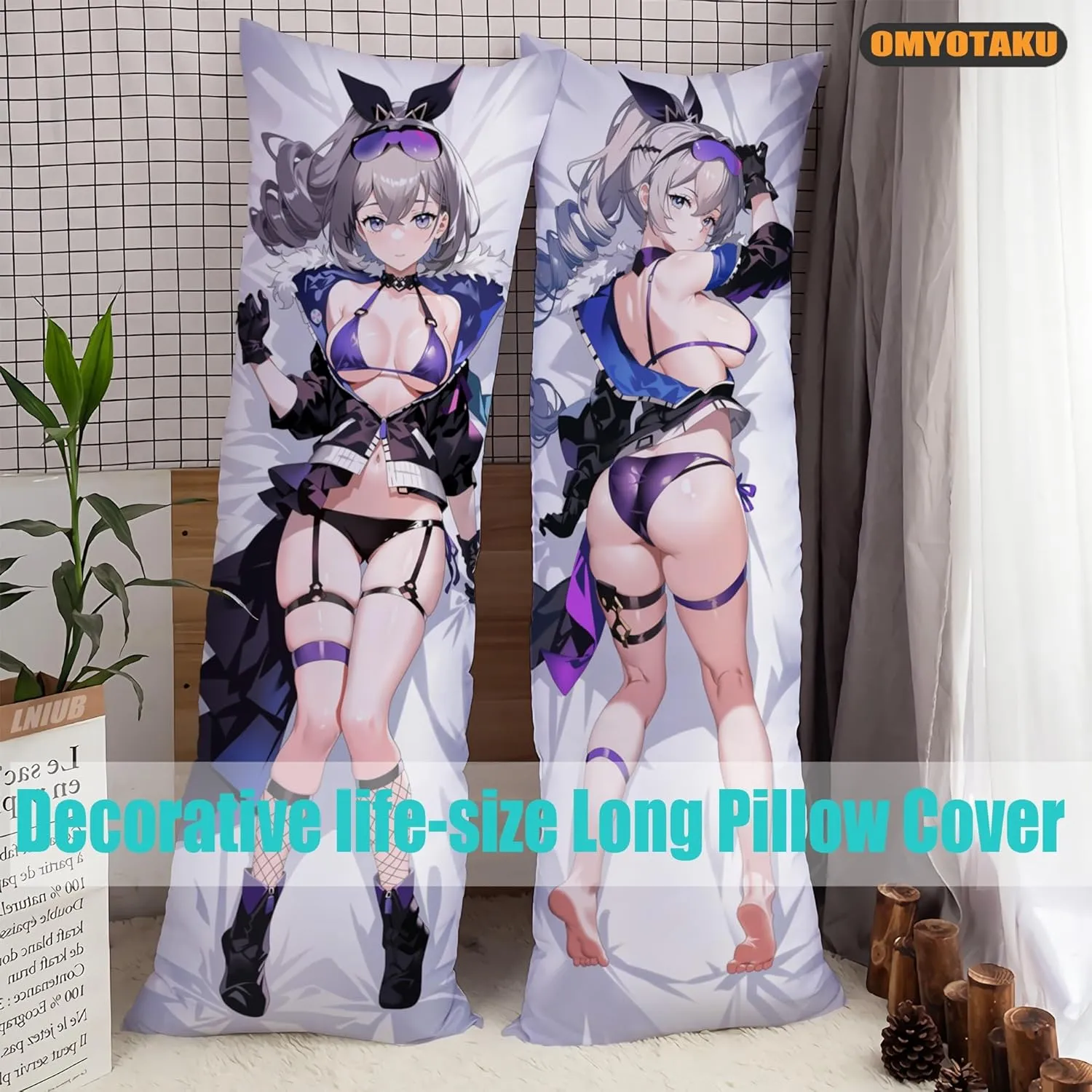 Anime Honkai Game Star Rail Silver-Wolf Peach Skin 50x150 cm Hugging Body Pillow Case Otaku Throw Pillow Cushion Cover (Silver-Wolf d)