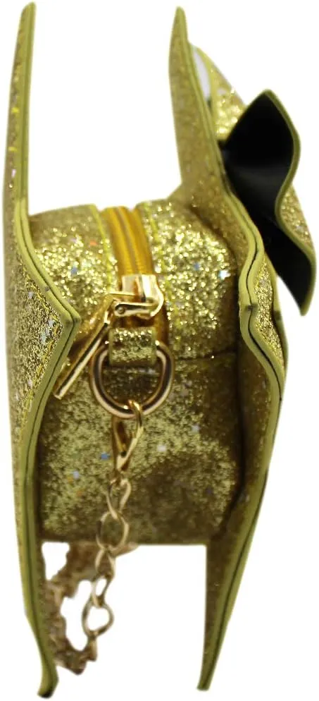 ANKOMINA Women Girls Glitter Star Shape Crossbody Purse Handbag Small Bowknot Chain Bag Princess Messenger Bag