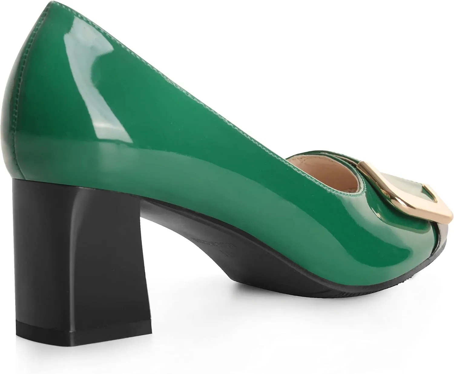 ANN CREEK Women's Pumps 'Angela' Shoes for Women Dressy Low Heel Rush Hour Office Shoes Two Tone Womens Pumps Square Toe 2.4 Inch Chunky Heel Slip On