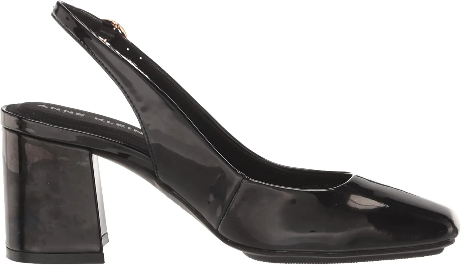 Anne Klein Womens Faux Leather Square Toe Slingback Heels