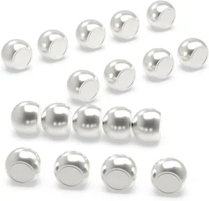 Ant Mag Push Pin Magnets - 18 Pack Metal Magnetic Push Pins Round Semi Spherical Pin Magnets Mini Silver Perfect for Whiteboard Magnets Office Magnets Map Magnets Refridgerator Magnets
