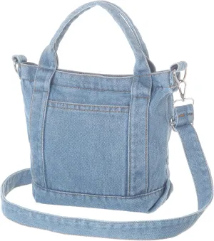 AOCINA Denim Purse Jean Tote Bag for Women Crossbody Shoulder Weekend Bags Denim Purses and Handbags for Women