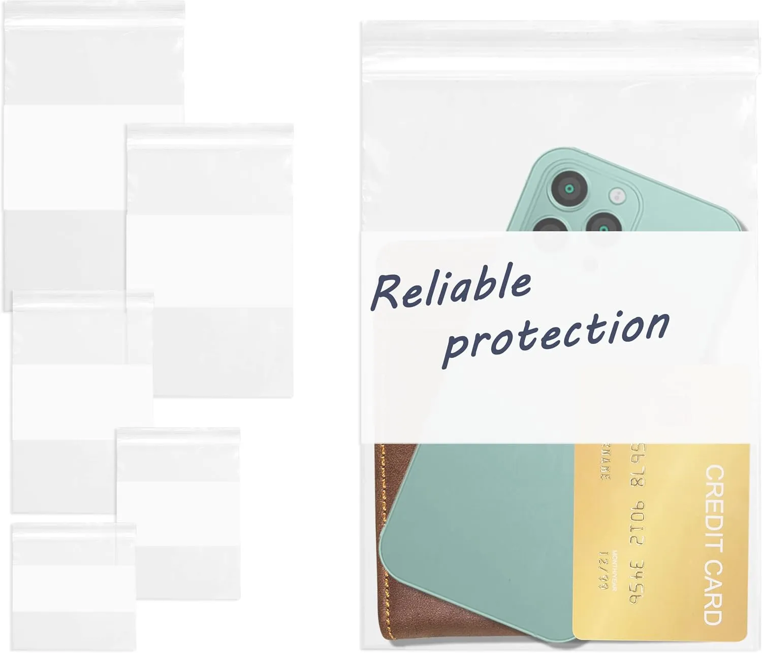 APQ White Block Zipper Bags 5 Sizes. Assortment Pack of 1000 Clear Write on Block Seal Top Bags. 4 mil Thick Zip top Bags for Shipping and Storage. Resealable, Reclosable