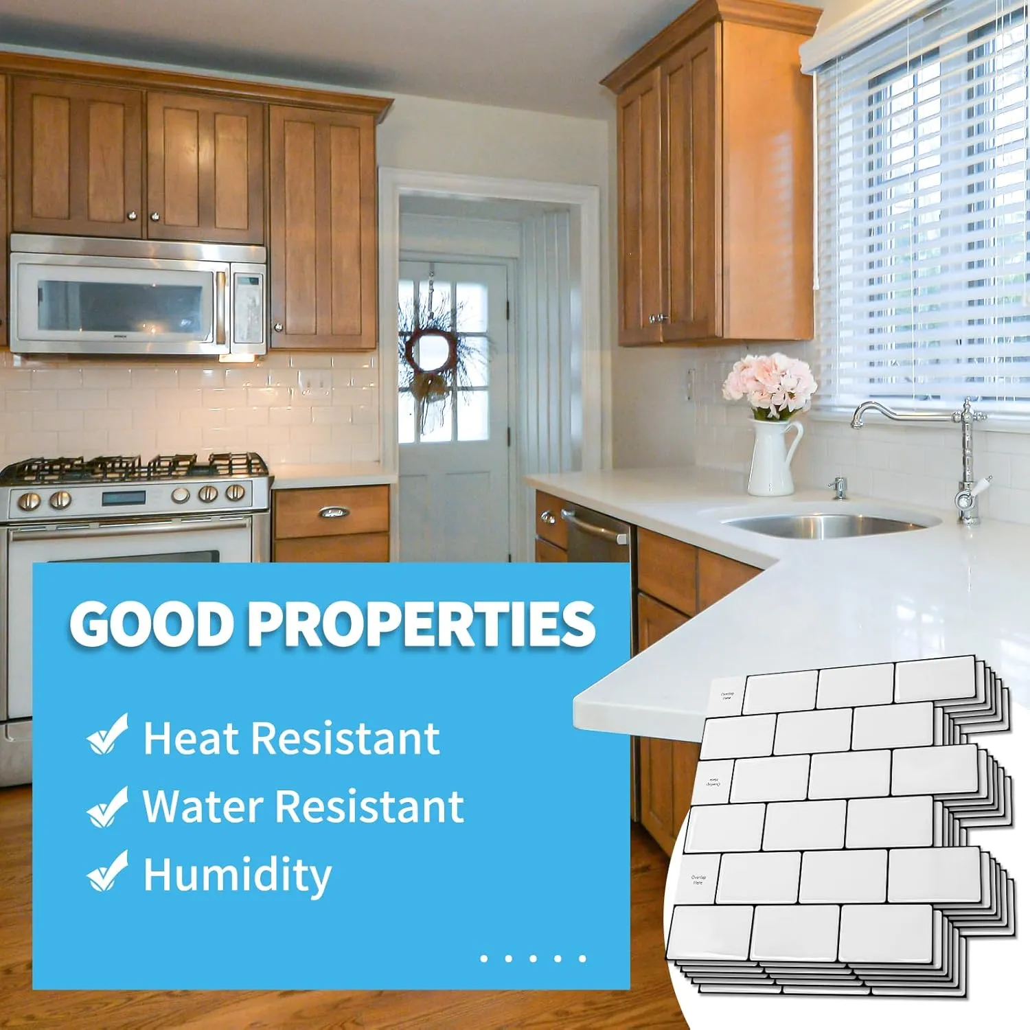 Art3d 10-Sheet Backsplash Tile for Kitchen Peel and Stick, 12"x12" Stick on Subway Tiles for Kitchen, Bathroom Back Splashes, White-Black Grout