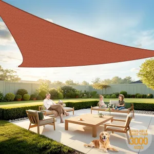 Artpuch Sun Shade Sail, 10'x10'x10' Rust Red Triangle, Curved Edged Commercial Grade 185GSM Permeable Outdoor Shade Cloth for Deck, Backyard, Patio (Custom Sizes Made)