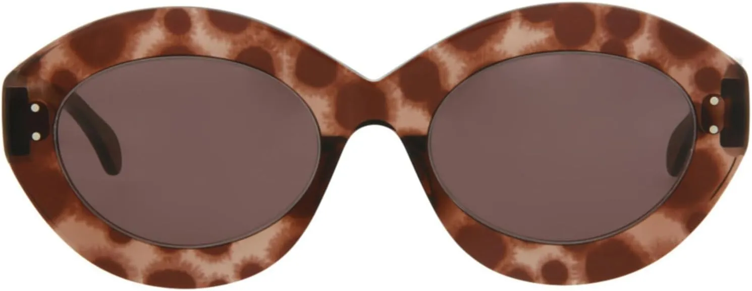 Azzedine Alaïa Round/Oval Sunglasses Brown Brown Brown Luxury Eyewear Made In Italy Acetate Frame Designer Fashion for Everyday Luxury