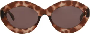 Azzedine Alaïa Round/Oval Sunglasses Brown Brown Brown Luxury Eyewear Made In Italy Acetate Frame Designer Fashion for Everyday Luxury