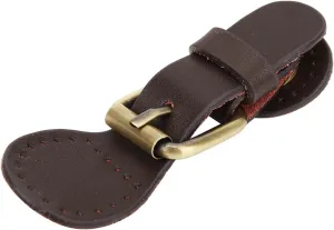 Bag Buckle Lock, Cow Split Leather DIY Hardware with Bronze Fittings for Handbags, Messenger Bags, Crafting, Red, Black, Brown, Beige, Brown Yellow (Brown)