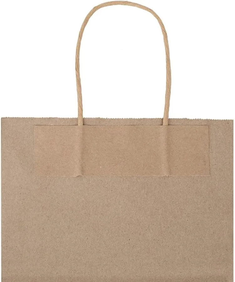 bagmad 100 Pack 8x4.75x10 Inch Medium Red Gift Paper Bags with Handles Bulk, Kraft Bags, Craft Grocery Shopping Retail Party Favors Wedding Business Sacks (Red, 100pcs)