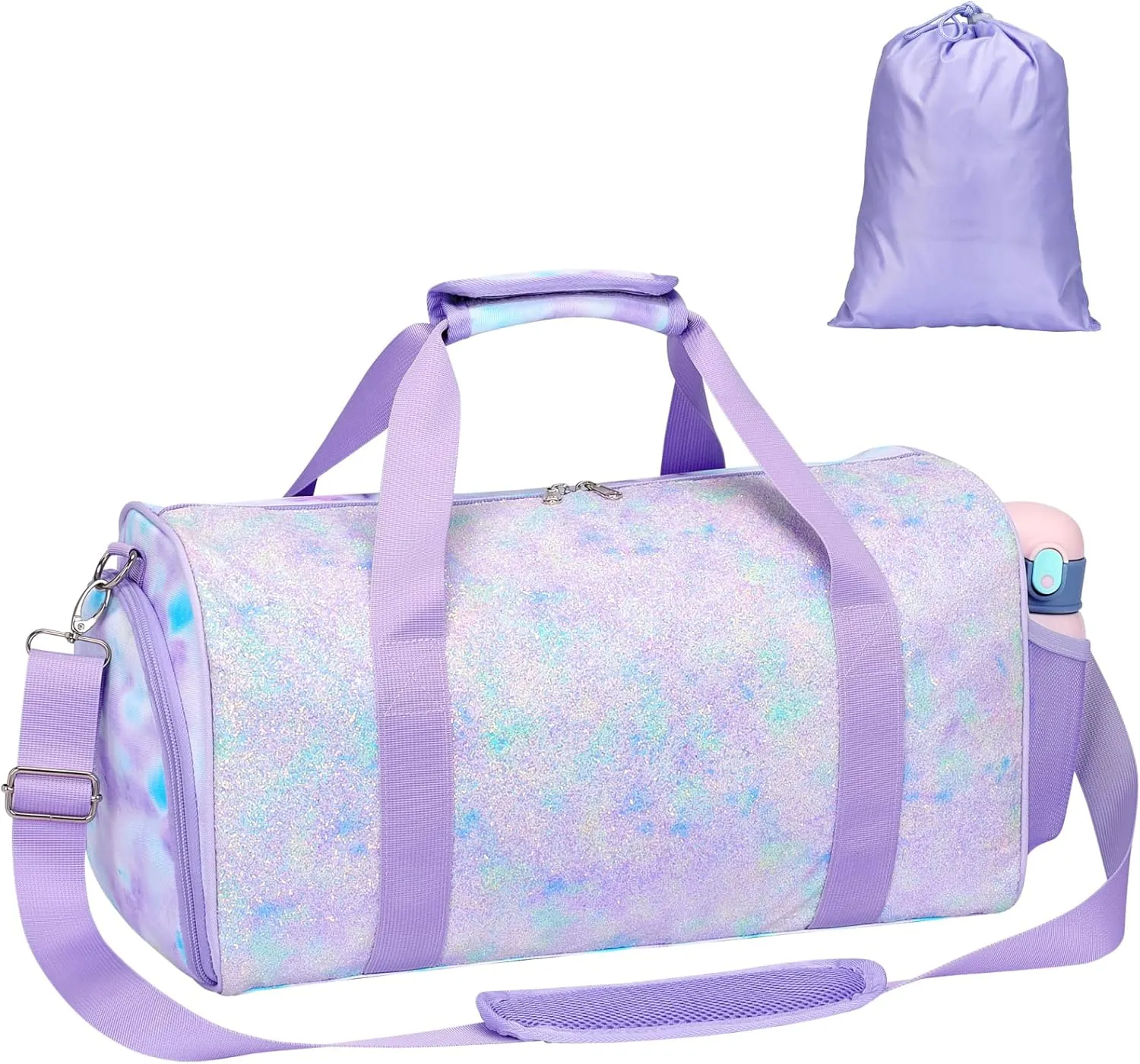 Bagseri Dance Bag for Girls - Ballet Duffle With Shoes Compartment for Kids Above 6yr, Overnight Travel Sleepover Bag With Dry Wet Separation Pockets