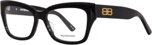 Balenciaga BB0274O 001 Eyeglasses Women's Black Full Rim Square Shape 55mm