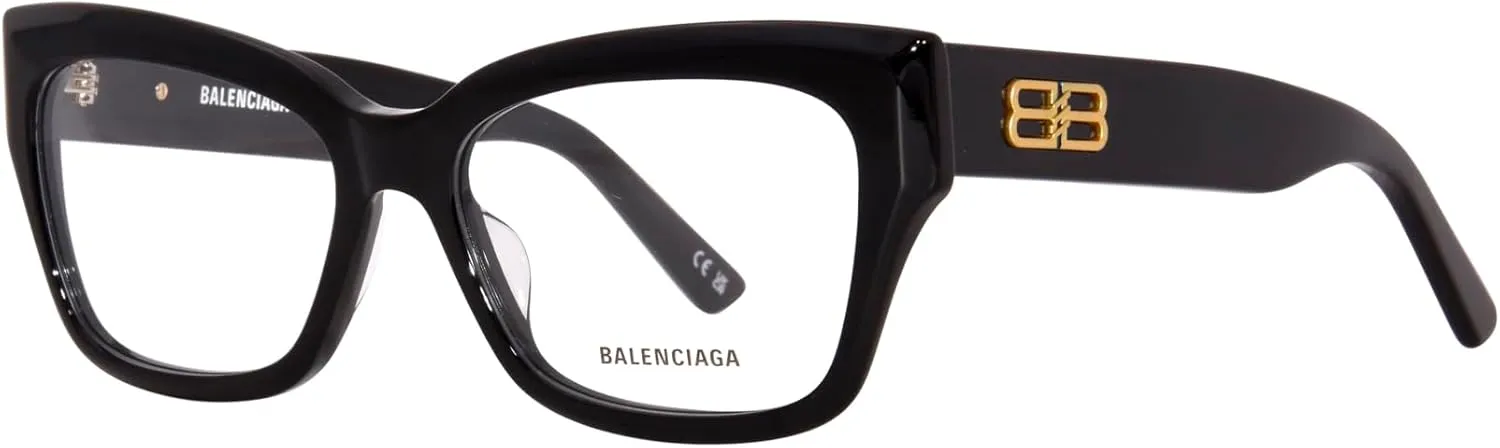 Balenciaga BB0274O 001 Eyeglasses Women's Black Full Rim Square Shape 55mm