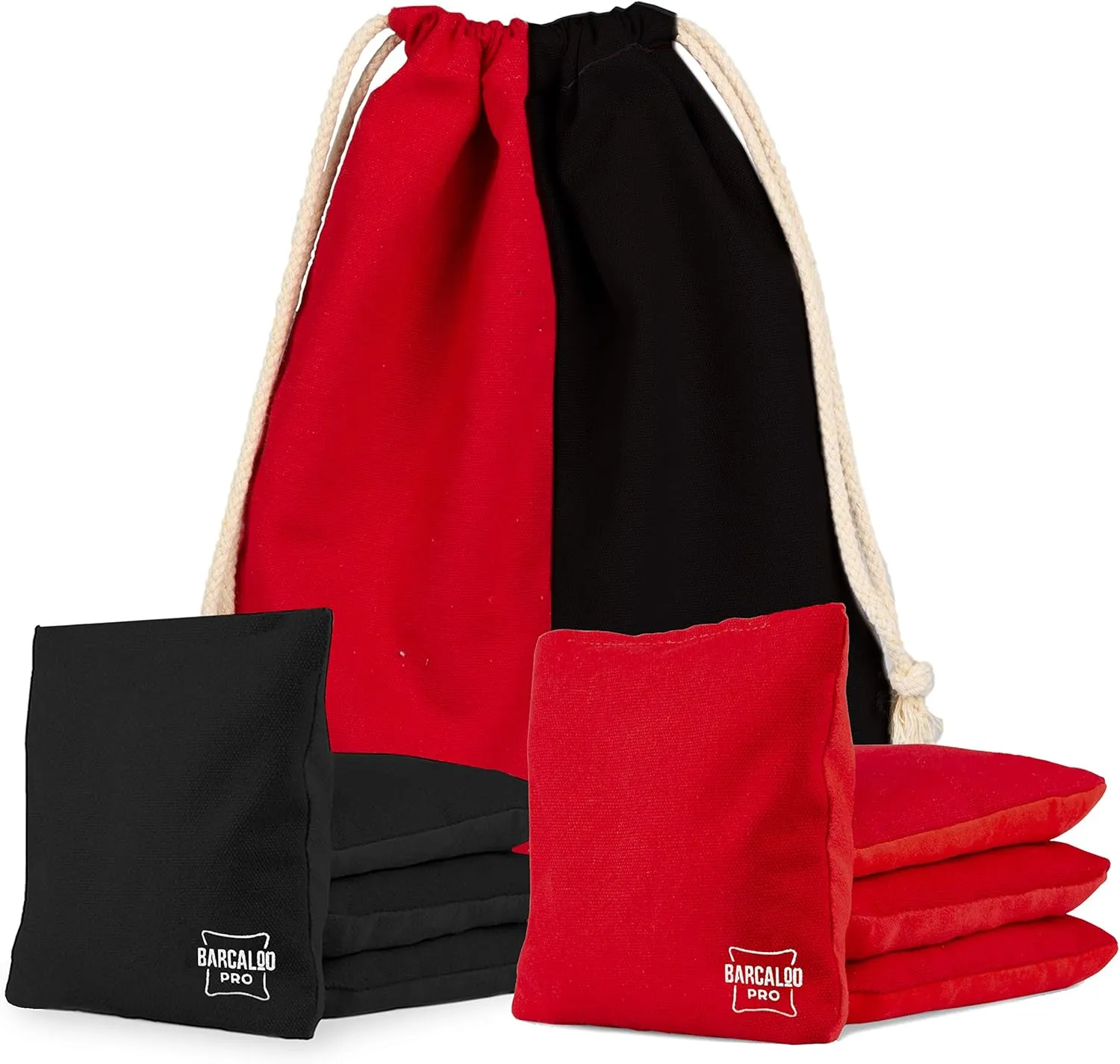 Barcaloo Professional Cornhole Bags Set of 8 Regulation All Weather Double Sided - Sticky/Slick Side Bean Bags for Pro Corn Hole Game