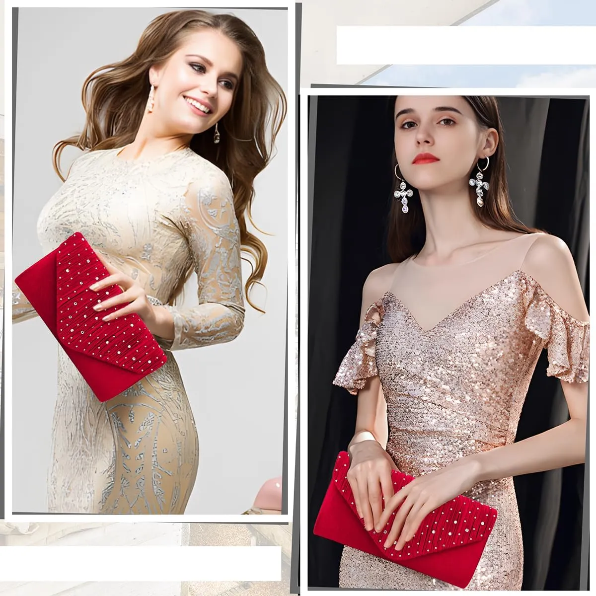 BBjinronjy Clutch Purses for Women Evening Bag Formal Rhinestone Handbags for Wedding Party Cocktail Prom Dinner