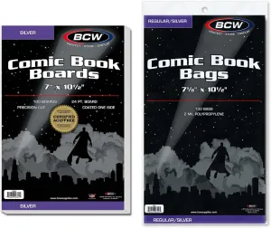 BCW Silver Age Comic Bags and Backer Boards - 100 ct