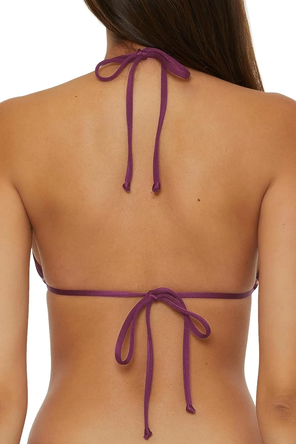 BECCA Color Sheen Triangle Bikini Top, Adjustable, Tie Back, Swimwear Separates for Women