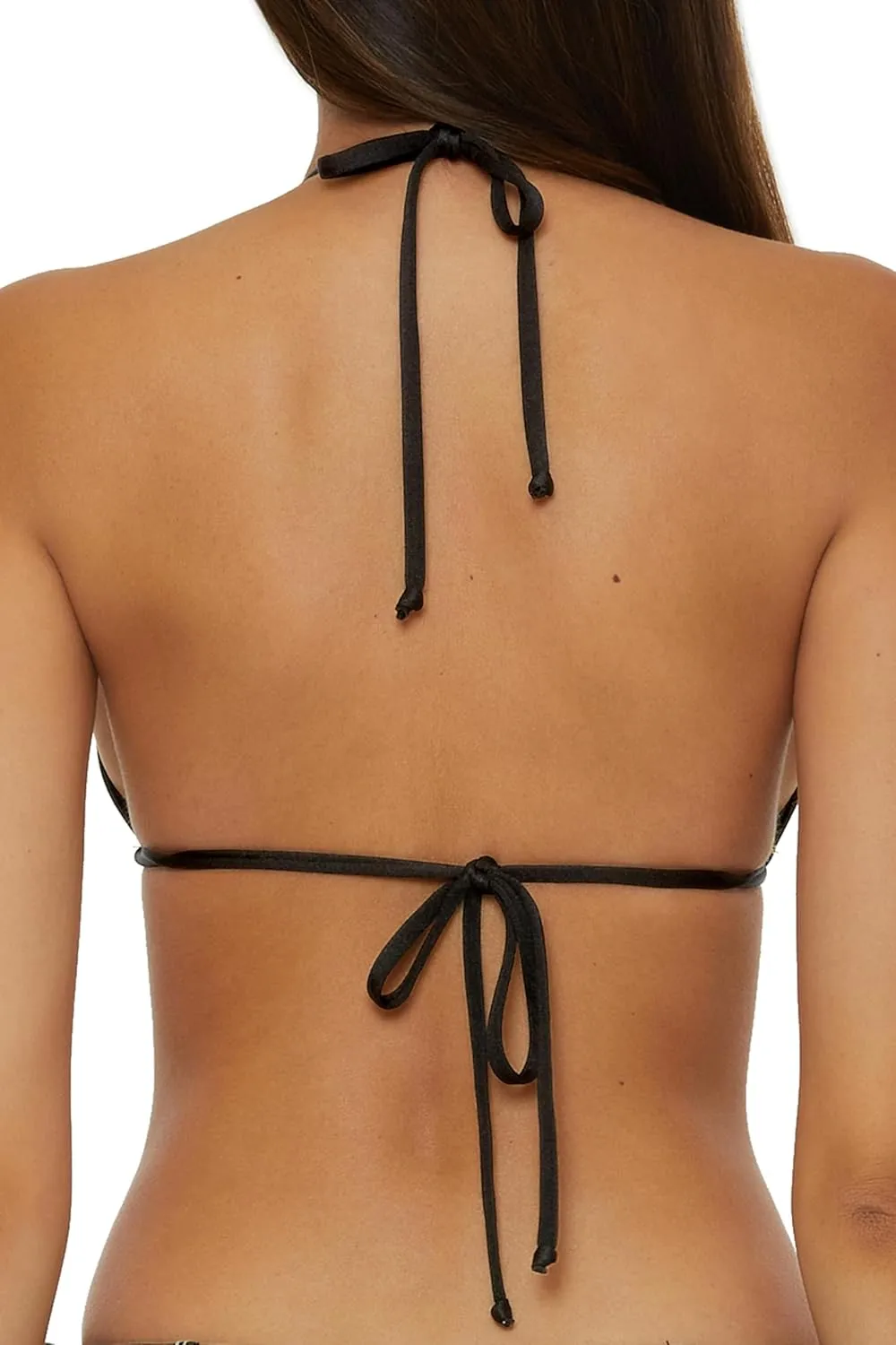 BECCA Color Sheen Triangle Bikini Top, Adjustable, Tie Back, Swimwear Separates for Women