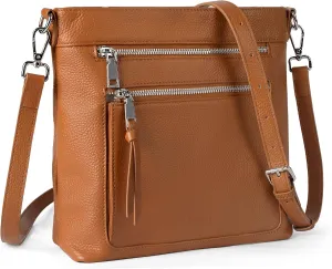 befen Genuine Leather Crossbody Bags for Women, Women's Lightweight Medium Crossbody Shoulder Purses Handbags