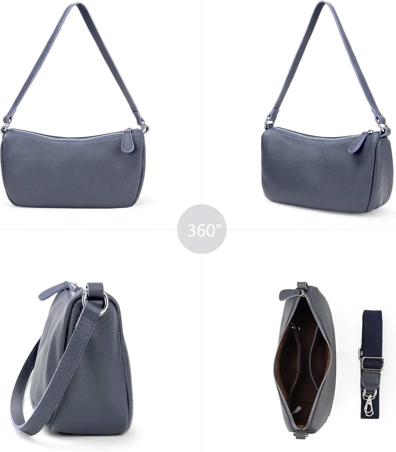 befen Genuine Leather Small Crossbody Bags Purses for Women Pocketbooks Shoulder Bag Satchel Purse with Multi Zipper Pockets