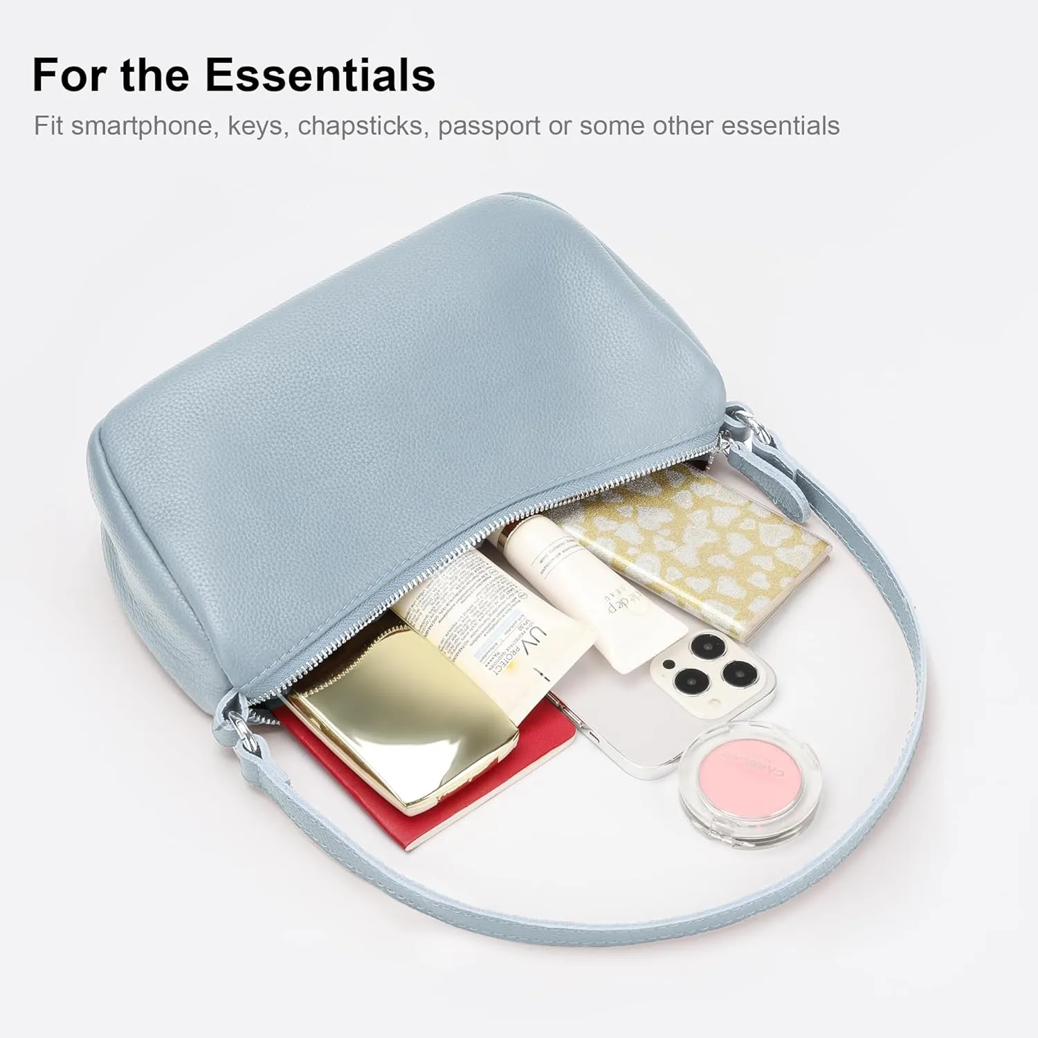 befen Genuine Leather Small Crossbody Bags Purses for Women Pocketbooks Shoulder Bag Satchel Purse with Multi Zipper Pockets