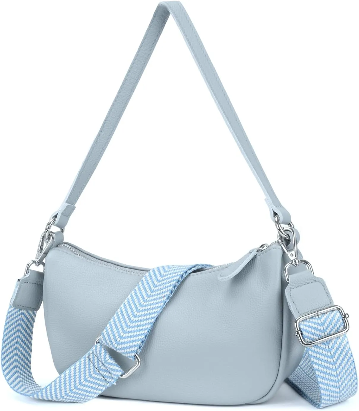 befen Genuine Leather Small Crossbody Bags Purses for Women Pocketbooks Shoulder Bag Satchel Purse with Multi Zipper Pockets