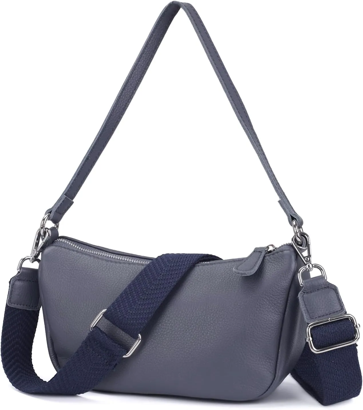 befen Genuine Leather Small Crossbody Bags Purses for Women Pocketbooks Shoulder Bag Satchel Purse with Multi Zipper Pockets