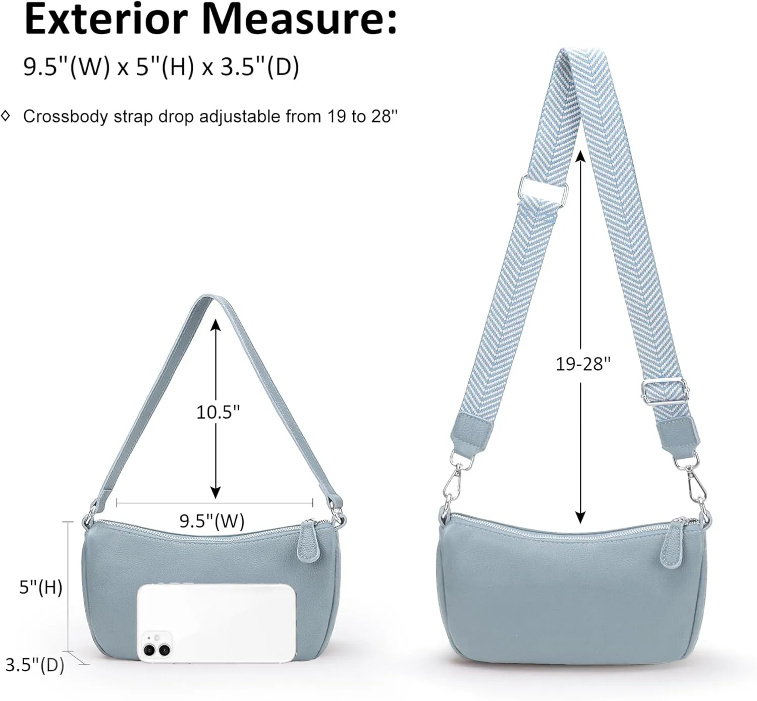 befen Genuine Leather Small Crossbody Bags Purses for Women Pocketbooks Shoulder Bag Satchel Purse with Multi Zipper Pockets