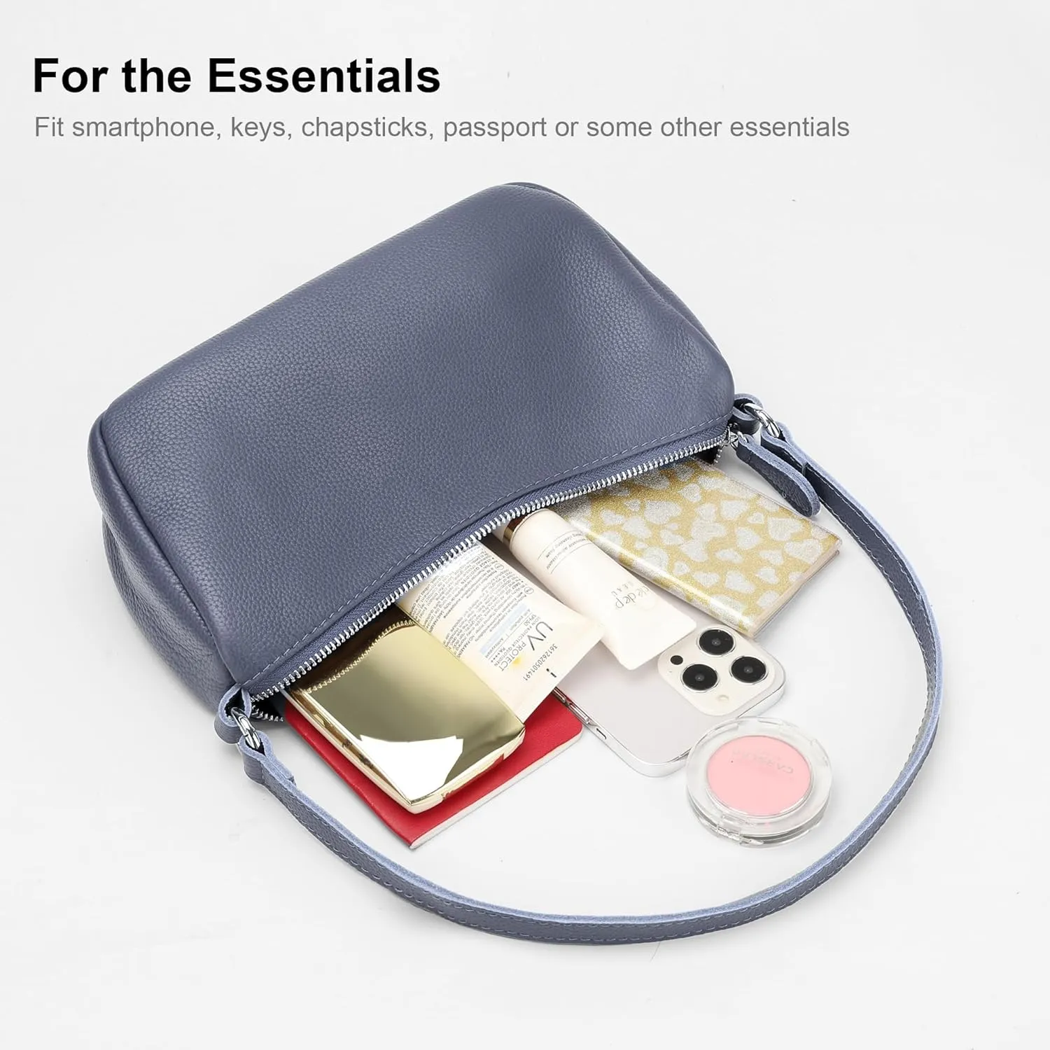 befen Genuine Leather Small Crossbody Bags Purses for Women Pocketbooks Shoulder Bag Satchel Purse with Multi Zipper Pockets