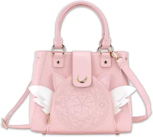 BelugaDesign Sakura Purse | Cute Pastel Pink Kawaii Girls Women Crossbody Shoulder Bag | Princess Cardcaptor Moon Anime Heart Wing Handbag | Faux Leather Vegan Birthday Gift with Straps and Pockets