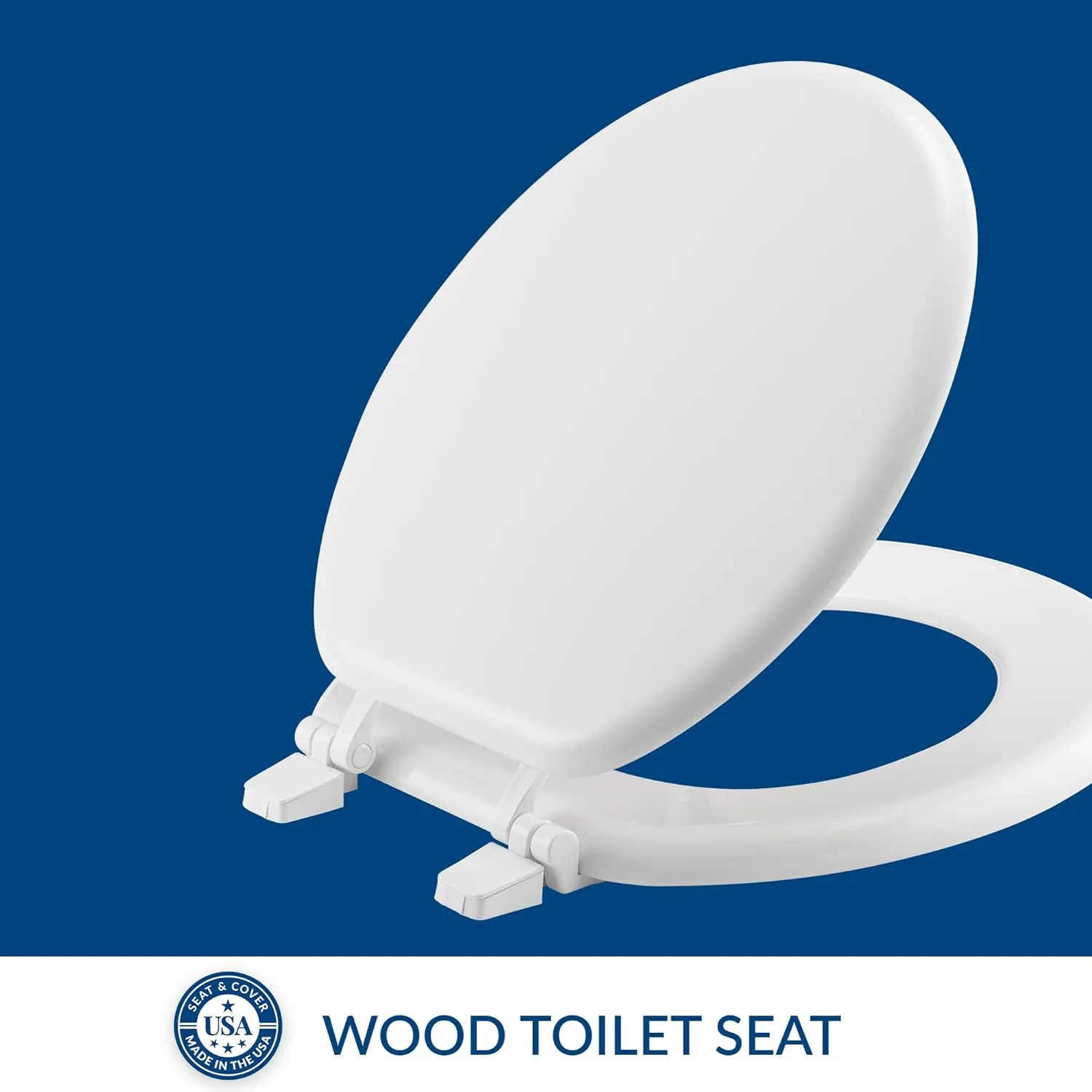Bemis 400TTA Economy Durable Wood Toilet Seat, Round, White