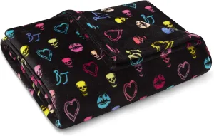 Betsey Johnson Home | Plush Collection | Throw - Ultra-Soft & Cozy Fleece, Lightweight & Luxuriously Warm, Perfect for Bed or Couch, Betsey Signature 50 x 70