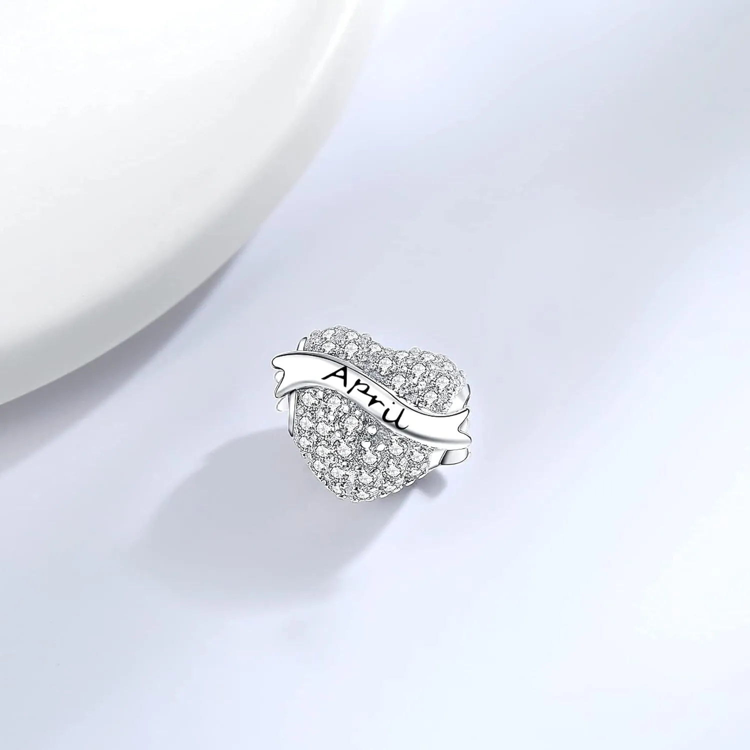 Birthstone Charms 925 Sterling Silver Love Heart Beads Fit Pandora Charms Bracelet, Fit Mother's Day Christmas Birthday Gift