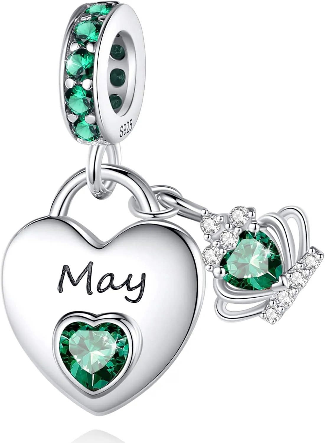 Birthstone Charms for Charms Bracelet: 925 Sterling Silver Heart Dangle Charms for Bracelets and Necklaces, Birthday Mother's Day Christmas Jewelry Gifts For Women.