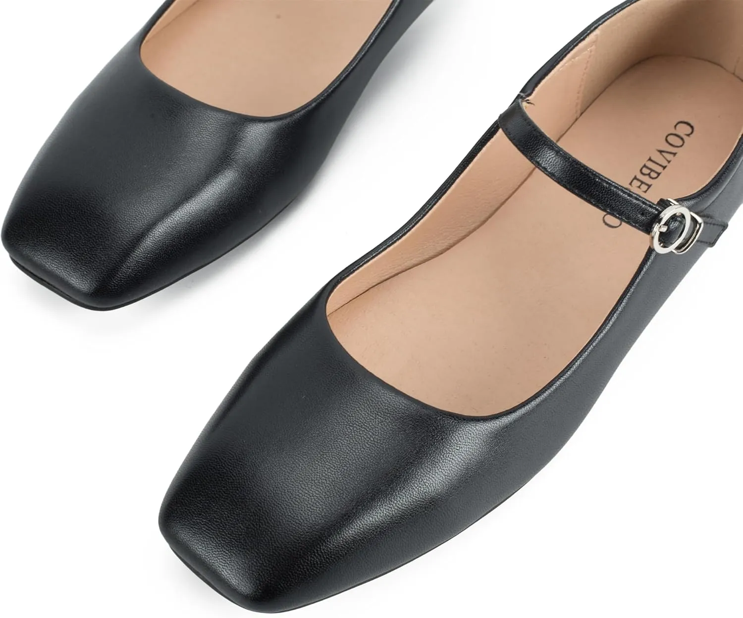 Black,Silver Ballet Flats for Women - Soft and Comfortable Mary Jane Shoes with Ankle Buckles for Work, Party, and Everyday Outfits