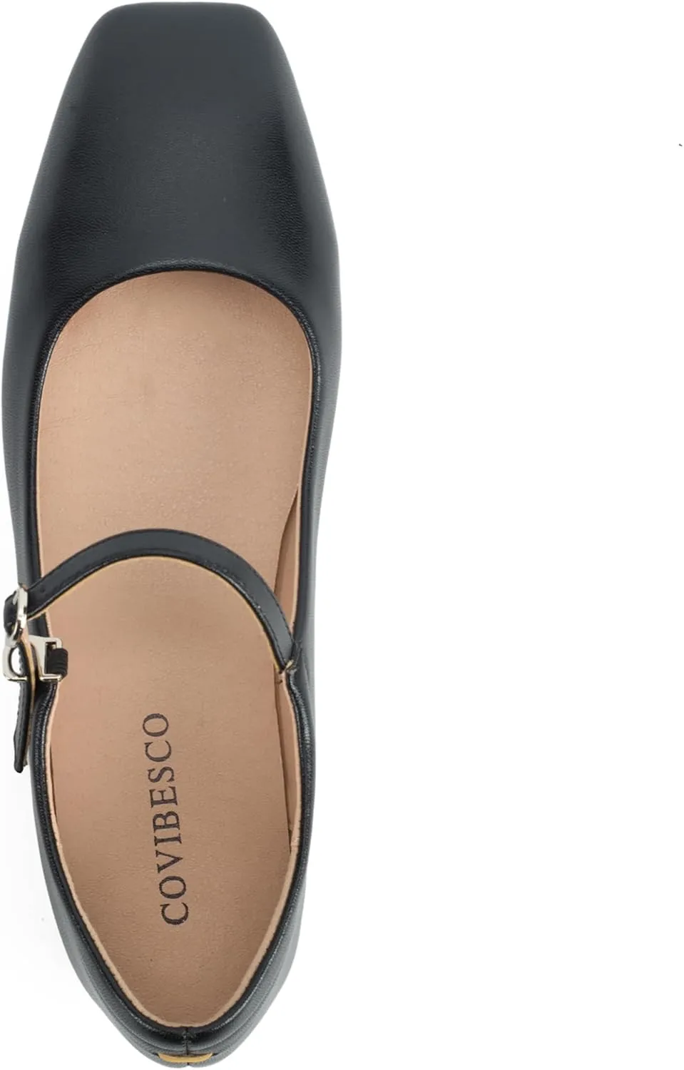 Black,Silver Ballet Flats for Women - Soft and Comfortable Mary Jane Shoes with Ankle Buckles for Work, Party, and Everyday Outfits