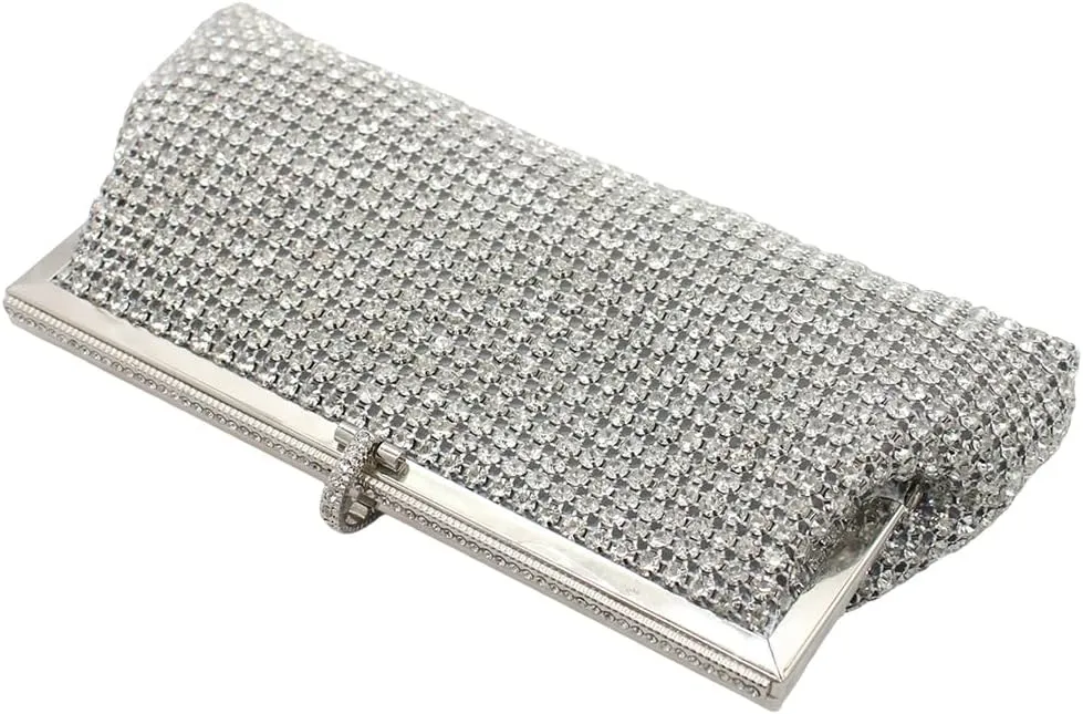 Bling Rhinestone Purse Bags Dumpling Clutch Purses for Women Formal Wedding Party Prom Evening Handbags