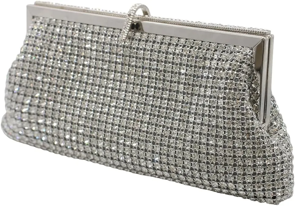 Bling Rhinestone Purse Bags Dumpling Clutch Purses for Women Formal Wedding Party Prom Evening Handbags