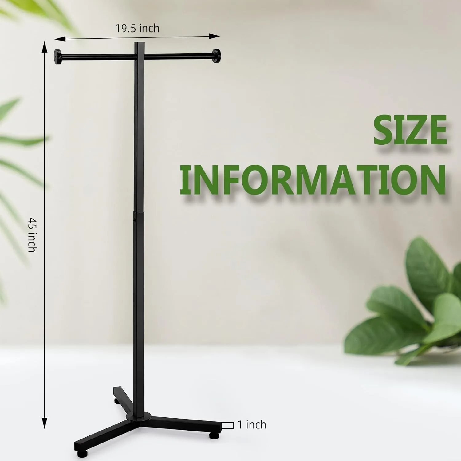 Blulu Heavy Duty Adjustable Shopping Bag Rack Metal Rack for Retail Store Chrome Handbag Display Stand for Trade Show Boutique Small Business, 45 Inch(1 Pcs,Black)