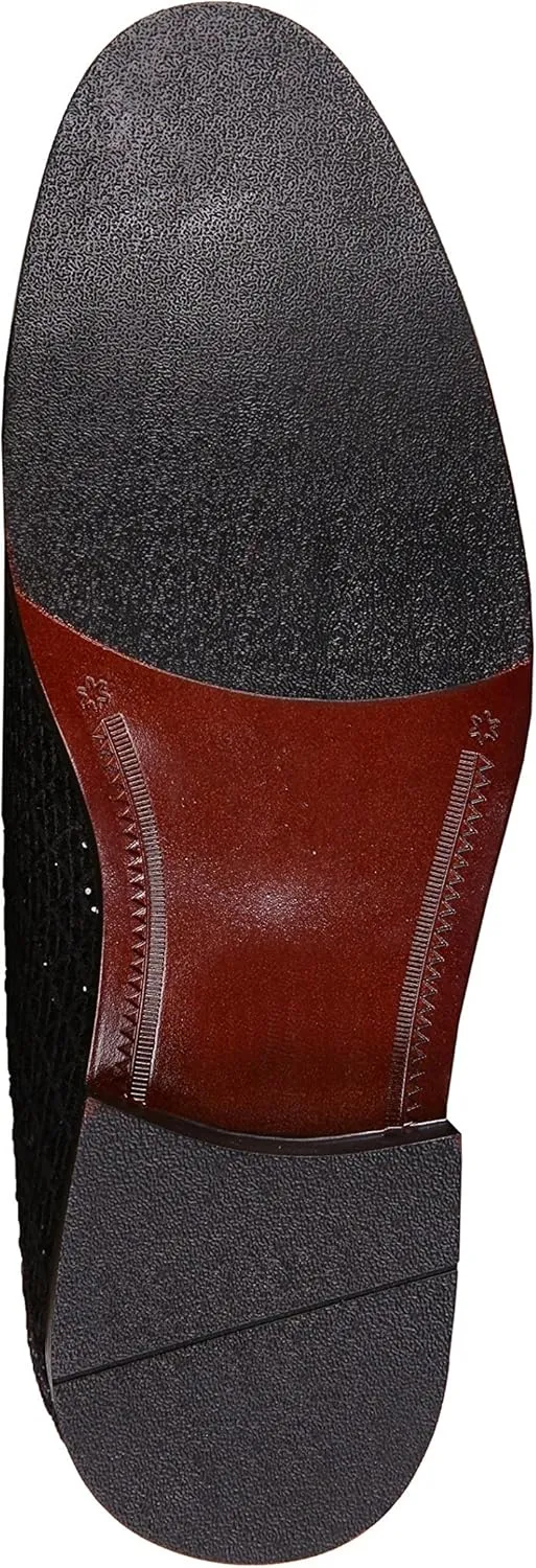 Bolano Sarlo Men's Dress Shoes, Black Glitter Loafer for Prom, Metallic Tuxedo Slip-on