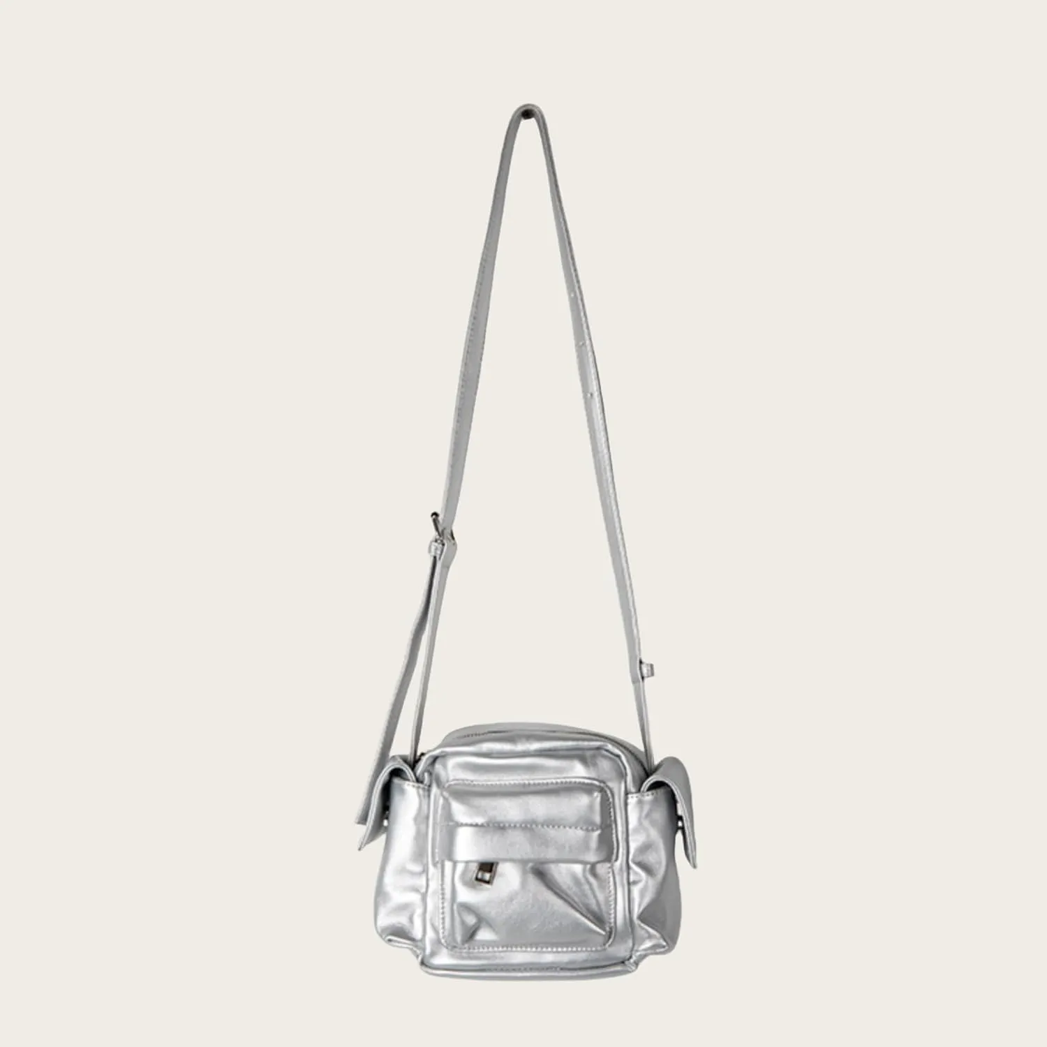 Boxy Soft Leather Crossbody Bag, Versatile Single Shoulder Bag Small Square Bag,Comfortable Handles Bag
