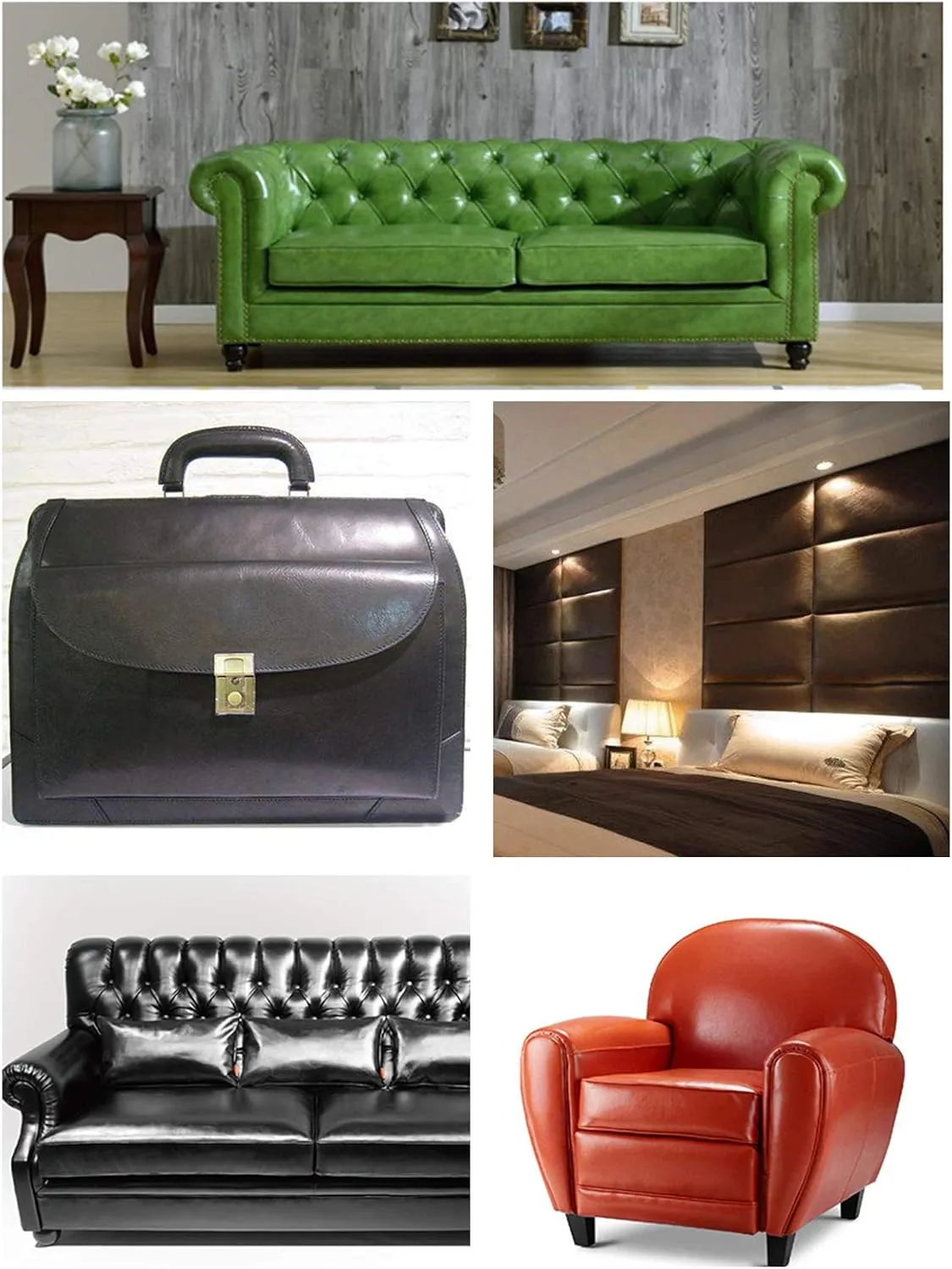 Bright Solid Color Oil Wax Faux Leather Fabric Upholstery by Meter, Waterproof Soft Synthetic PU Fabric for Crafts DIY Headboard Chairs Sofa Repair 138x100cm 54''x39''(Color:18 RED)
